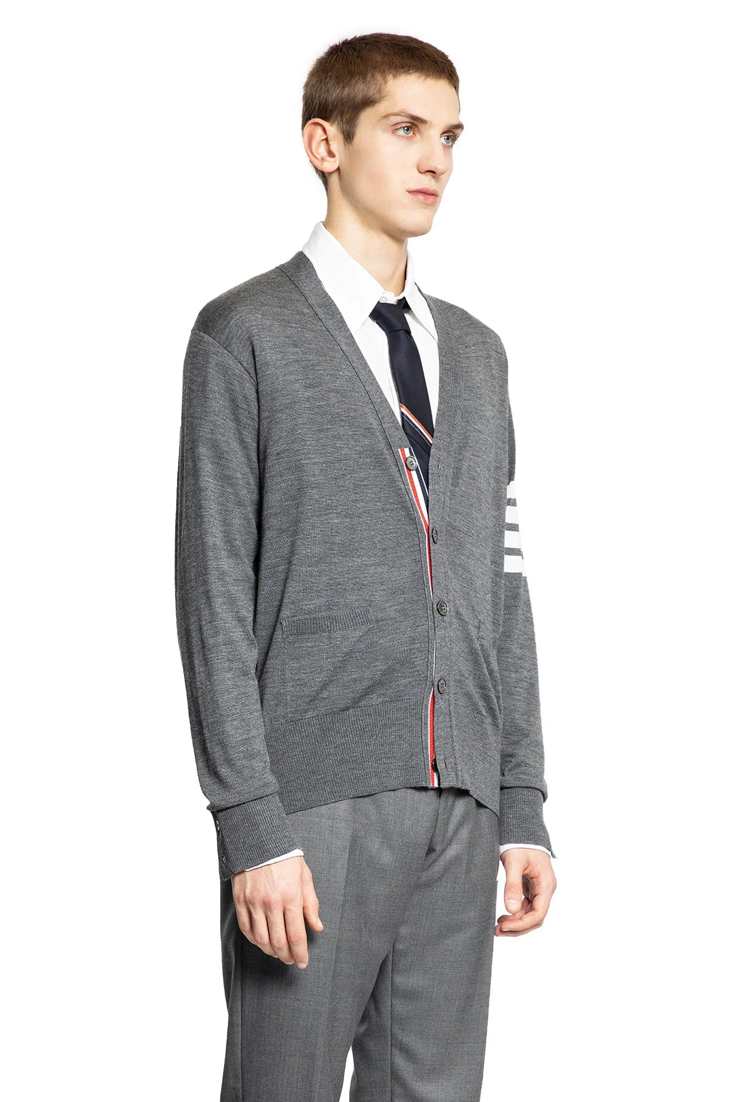 THOM BROWNE MAN GREY KNITWEAR - 2