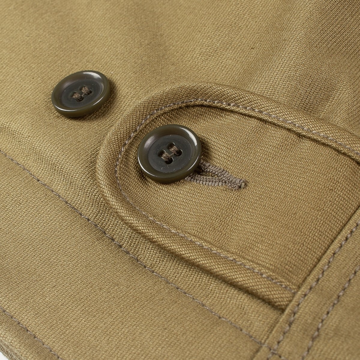 IHV-22-KHA Alpaca Lined Whipcord N1 Deck Vest - Khaki - 13