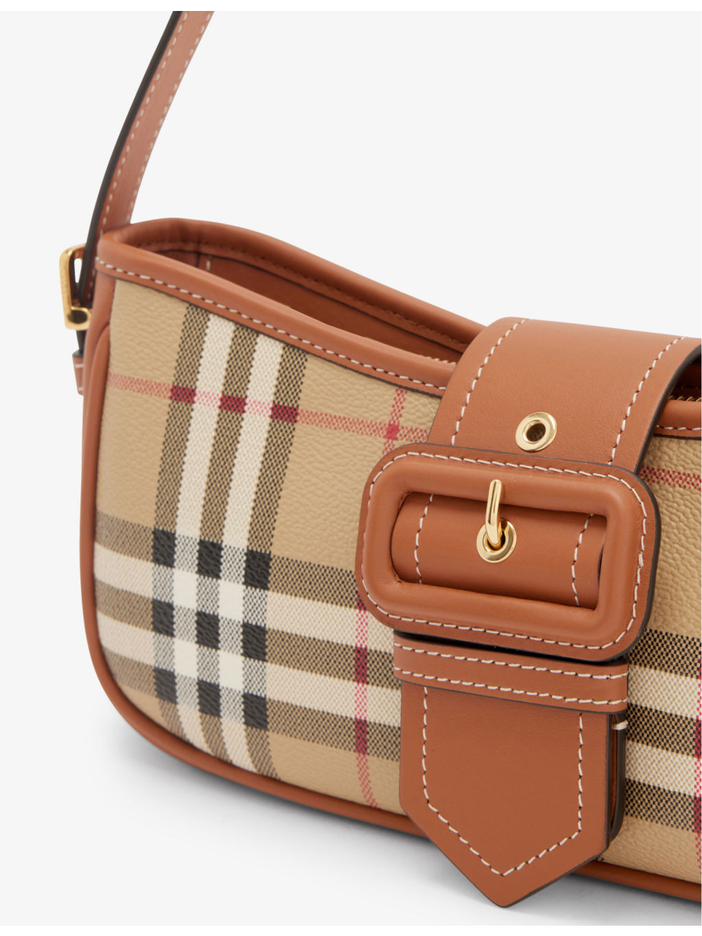 Check-print faux-leather shoulder bag - 2