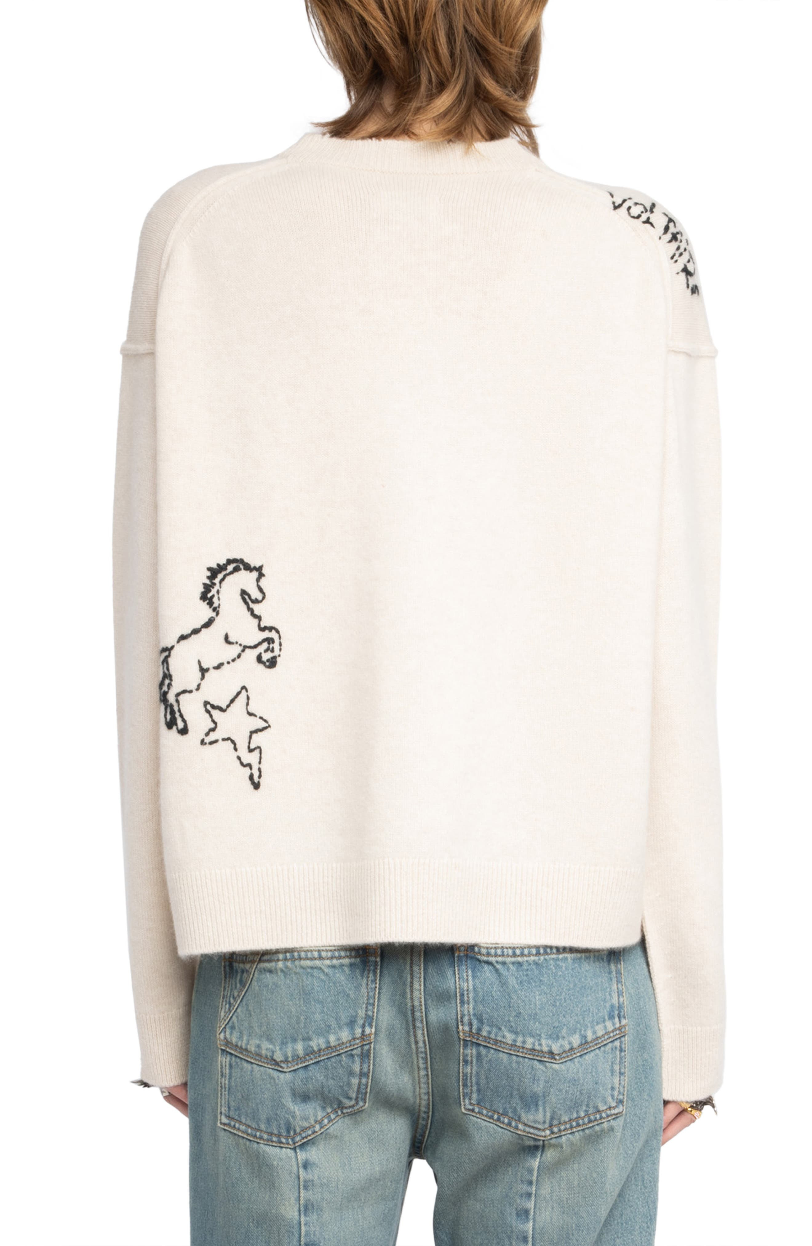 Zadig & Voltaire Markus Heart Cashmere Sweater in Ecru at Nordstrom - 2