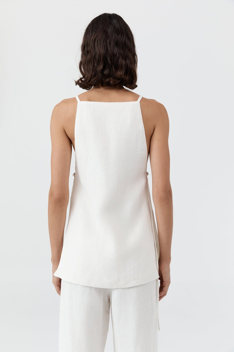 Belted Side Detail Top - Off White 4