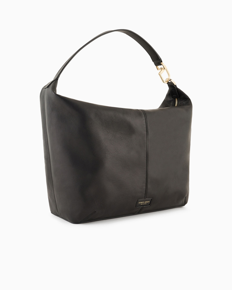 GIORGIO ARMANI ASV la Prima Soft large hobo bag in patent nappa leather outlook
