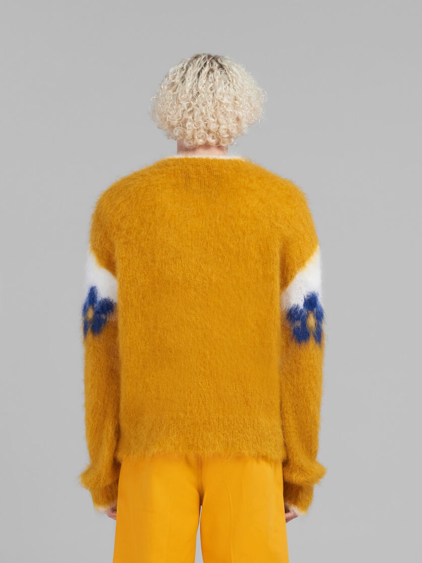 ORANGE MOHAIR JUMPER WITH FLOWERS - 3