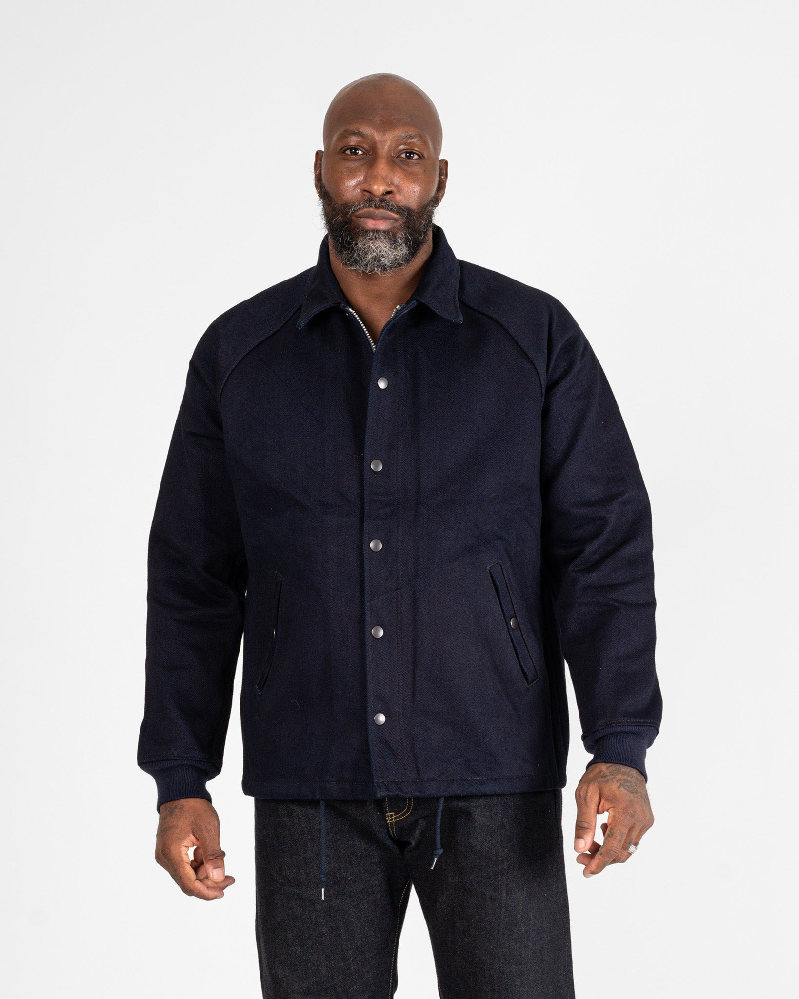 IHJ-142-IND 21oz Serge Windbreaker - Indigo - 2