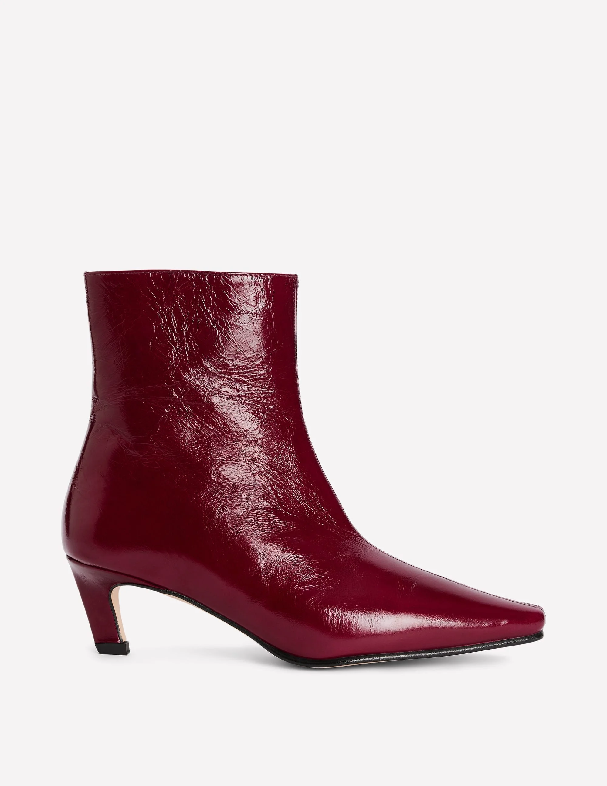 Chisel Toe Ankle Boots-Oxblood - 1