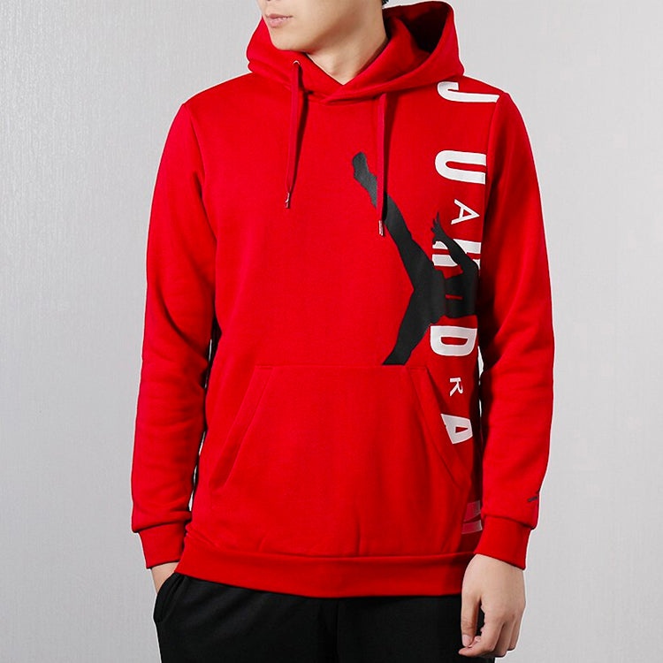 Air Jordan Large logo Fleece Lined Pullover Athleisure Casual Sports Basketball Red CD5871-687 - 4