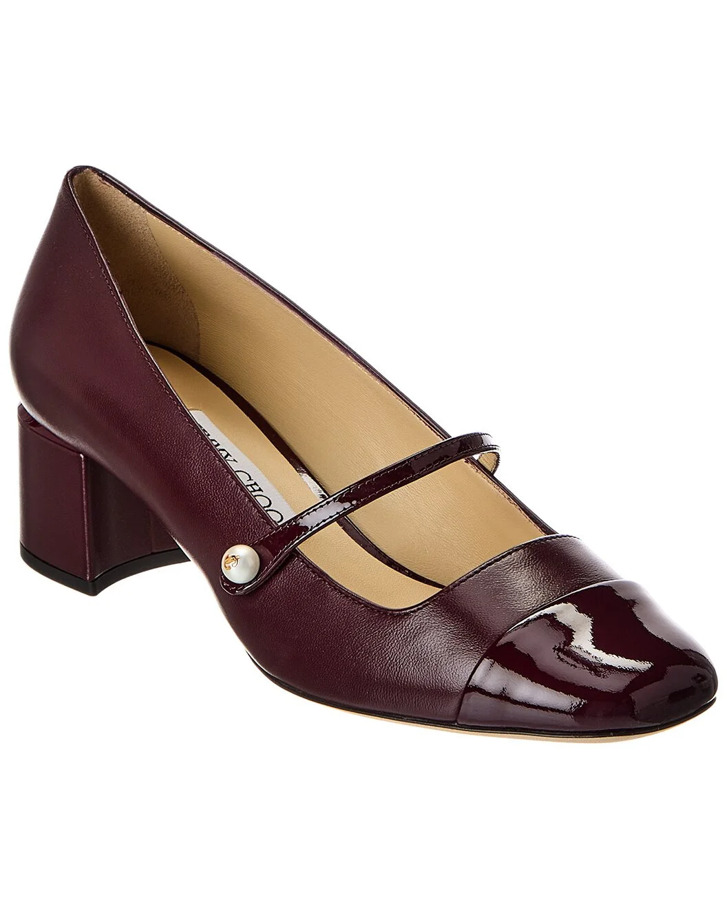 Jimmy Choo Elisa 45 Leather & Patent Pump - 1