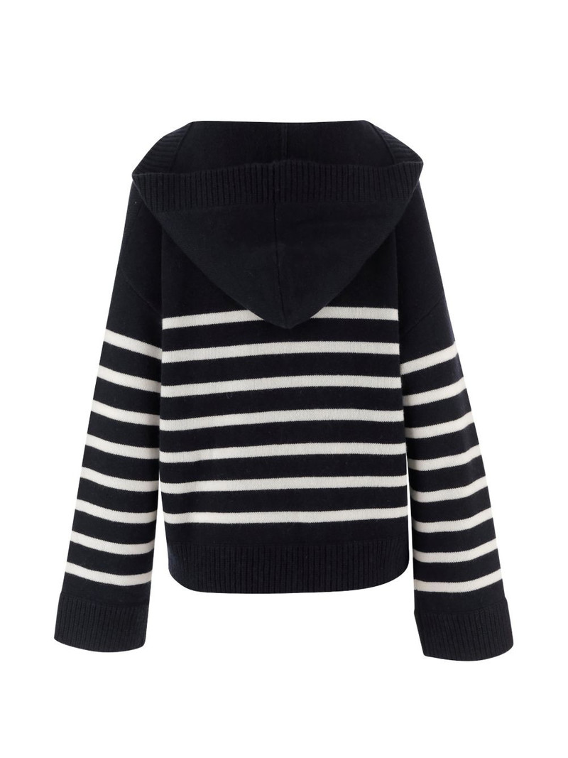 Allude striped hooded sweater outlook