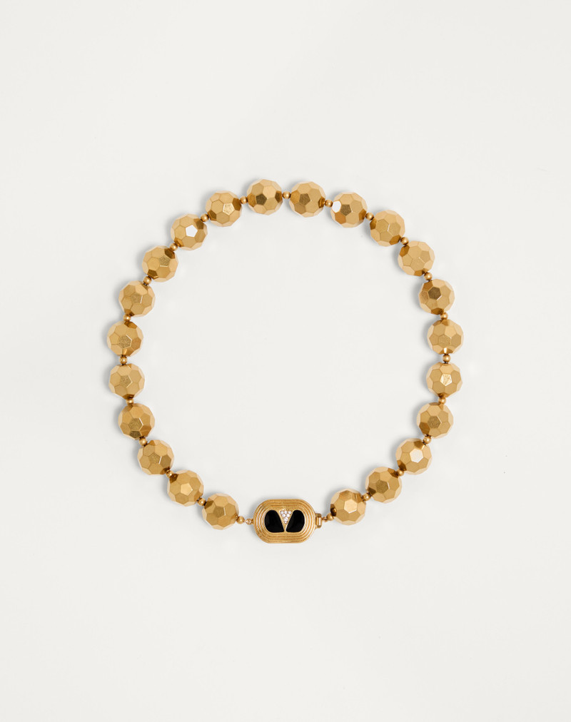 OVALETTE NECKLACE IN RESIN, ENAMEL, METAL AND SWAROVSKI® CRYSTALS 1
