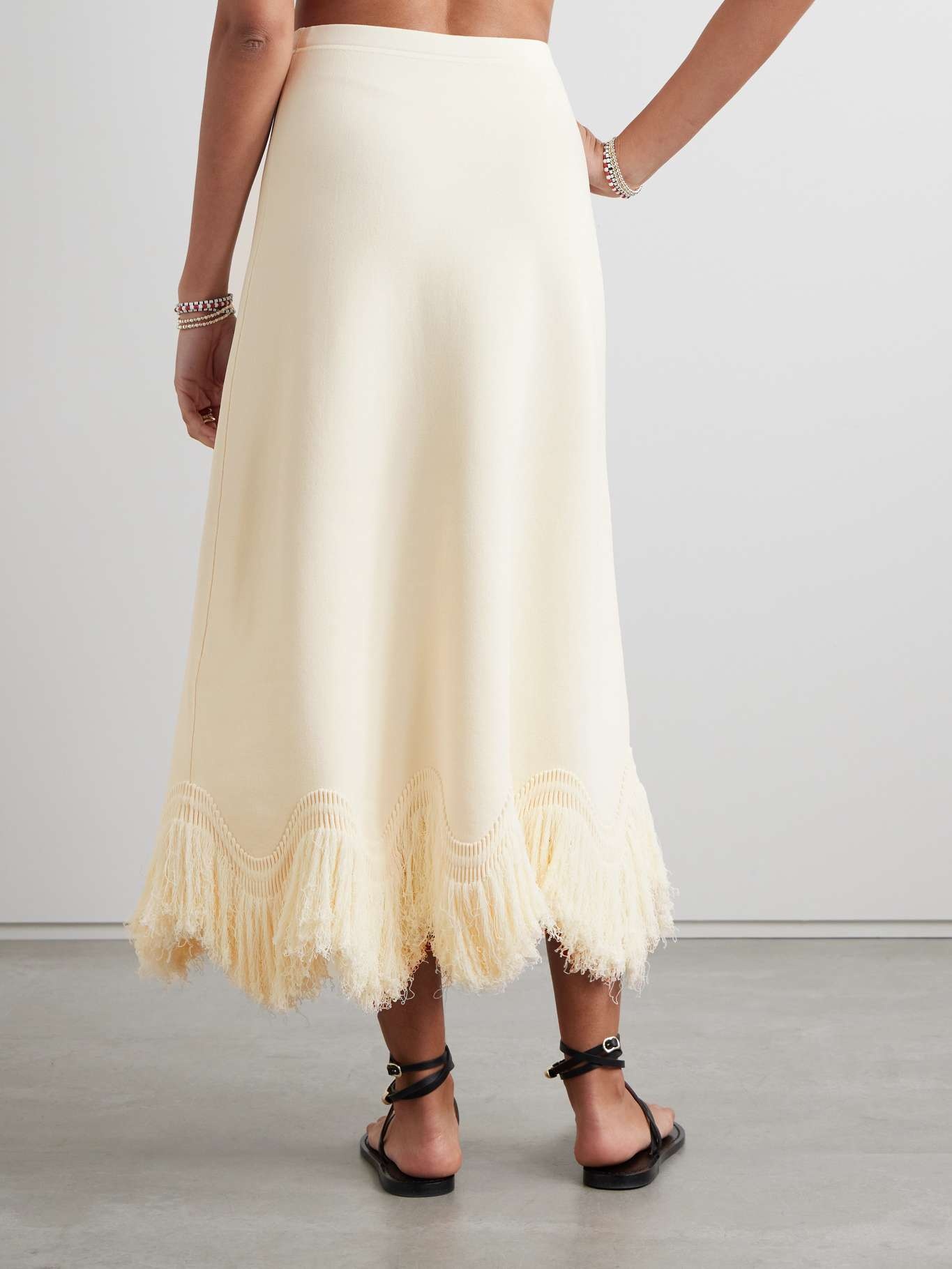 Paulina fringed knitted maxi skirt - 4