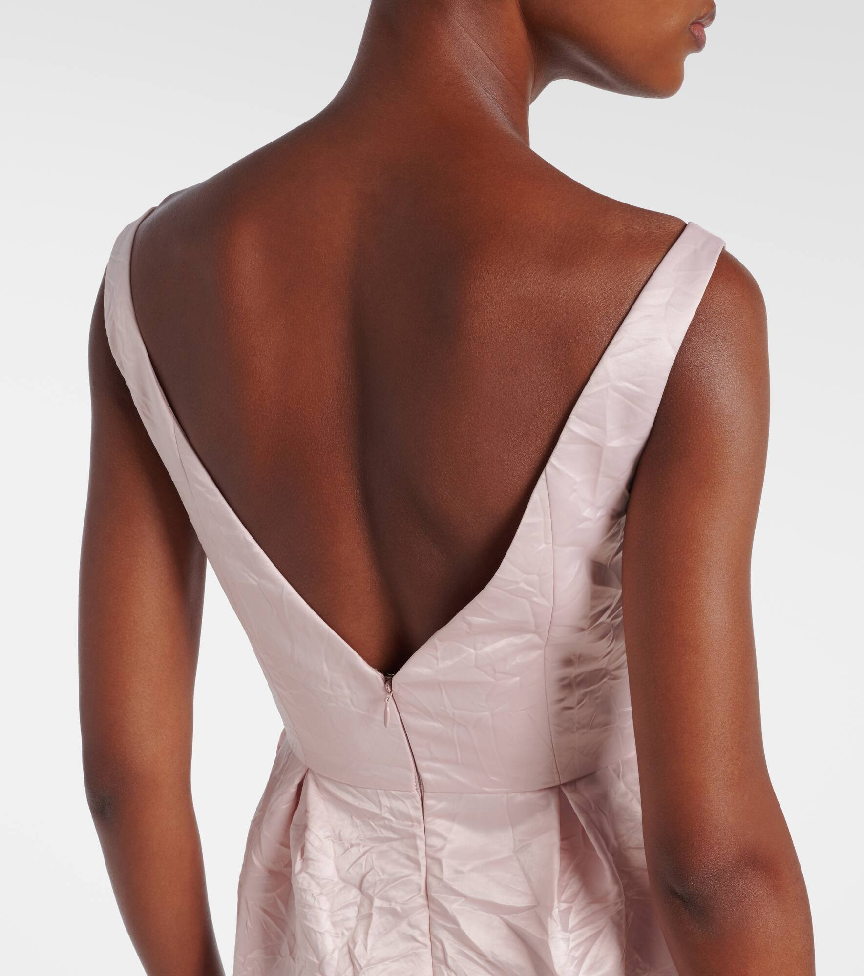 Embroidered satin gown - 6