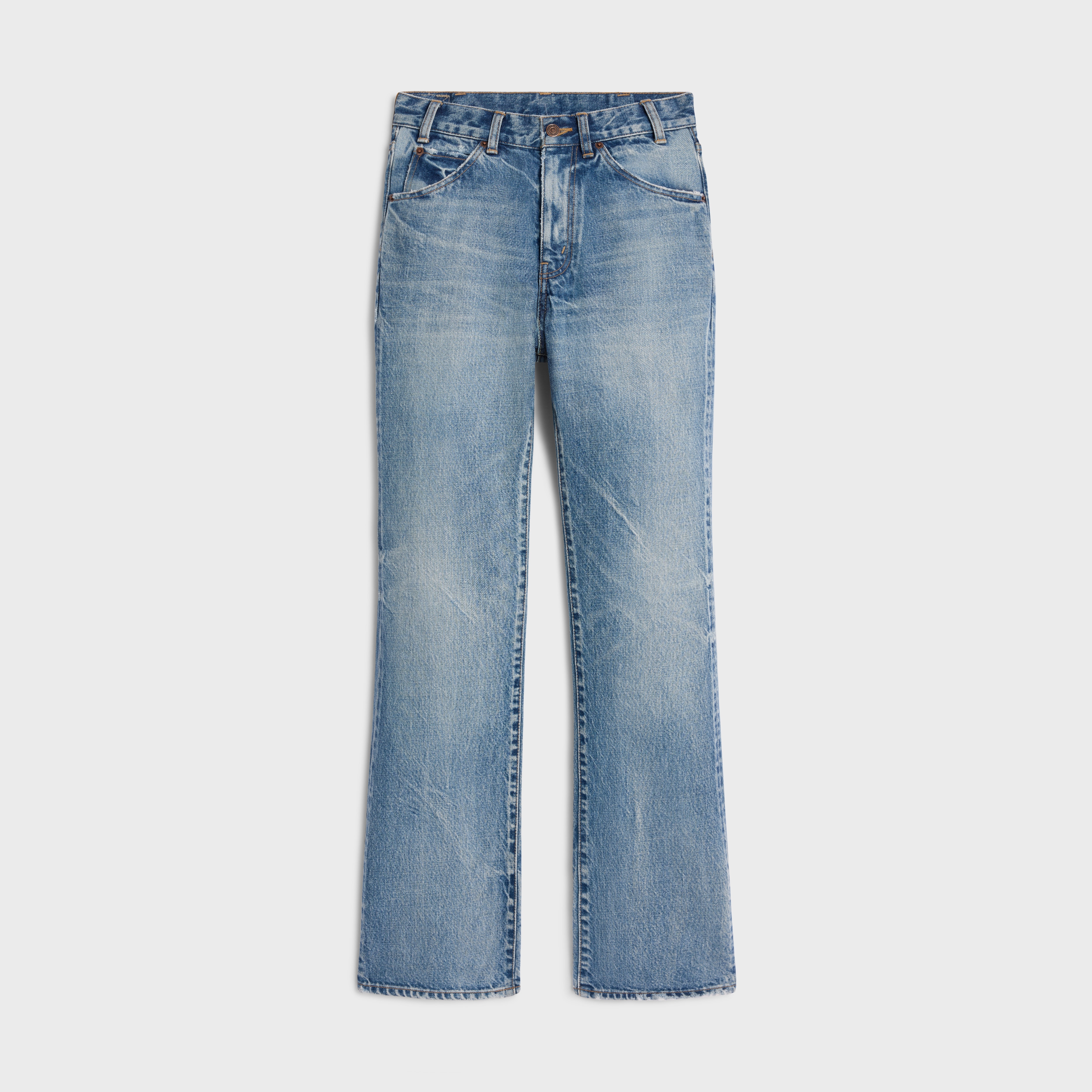 CELINE dylan flared jeans in union wash denim | REVERSIBLE