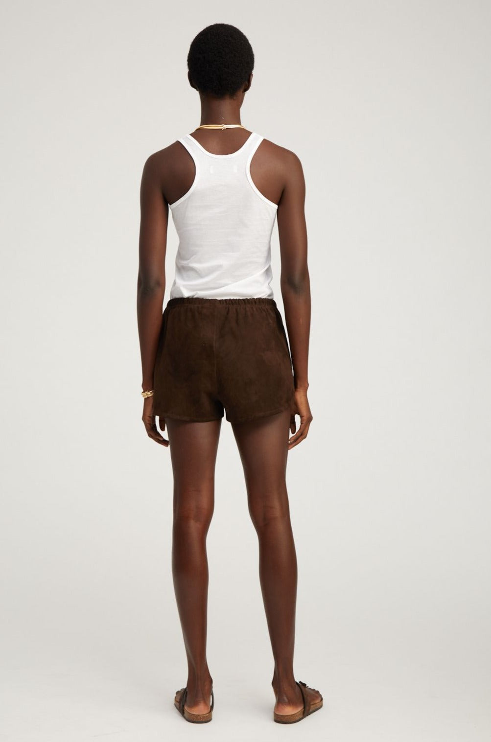 AMERICANO SUEDE SLIP ON SHORTS - 5