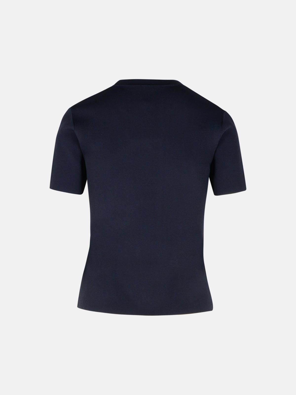'SEGALE' BLACK VISCOSE BLEND T-SHIRT - 3