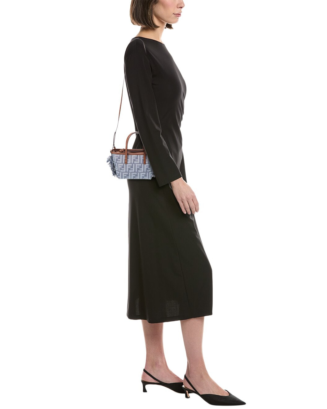 FENDI Roll Mini FF Denim & Leather Tote - 4