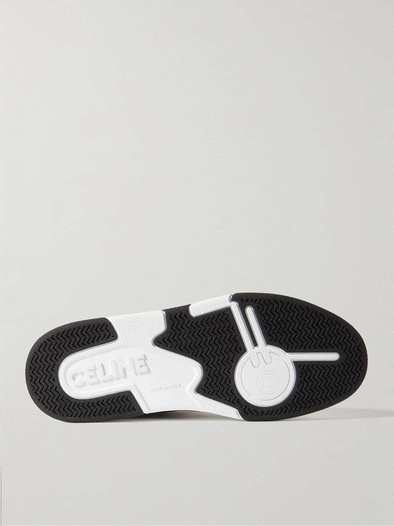 CT-06 Rubber-Trimmed Cracked-Leather High-Top Sneakers 3