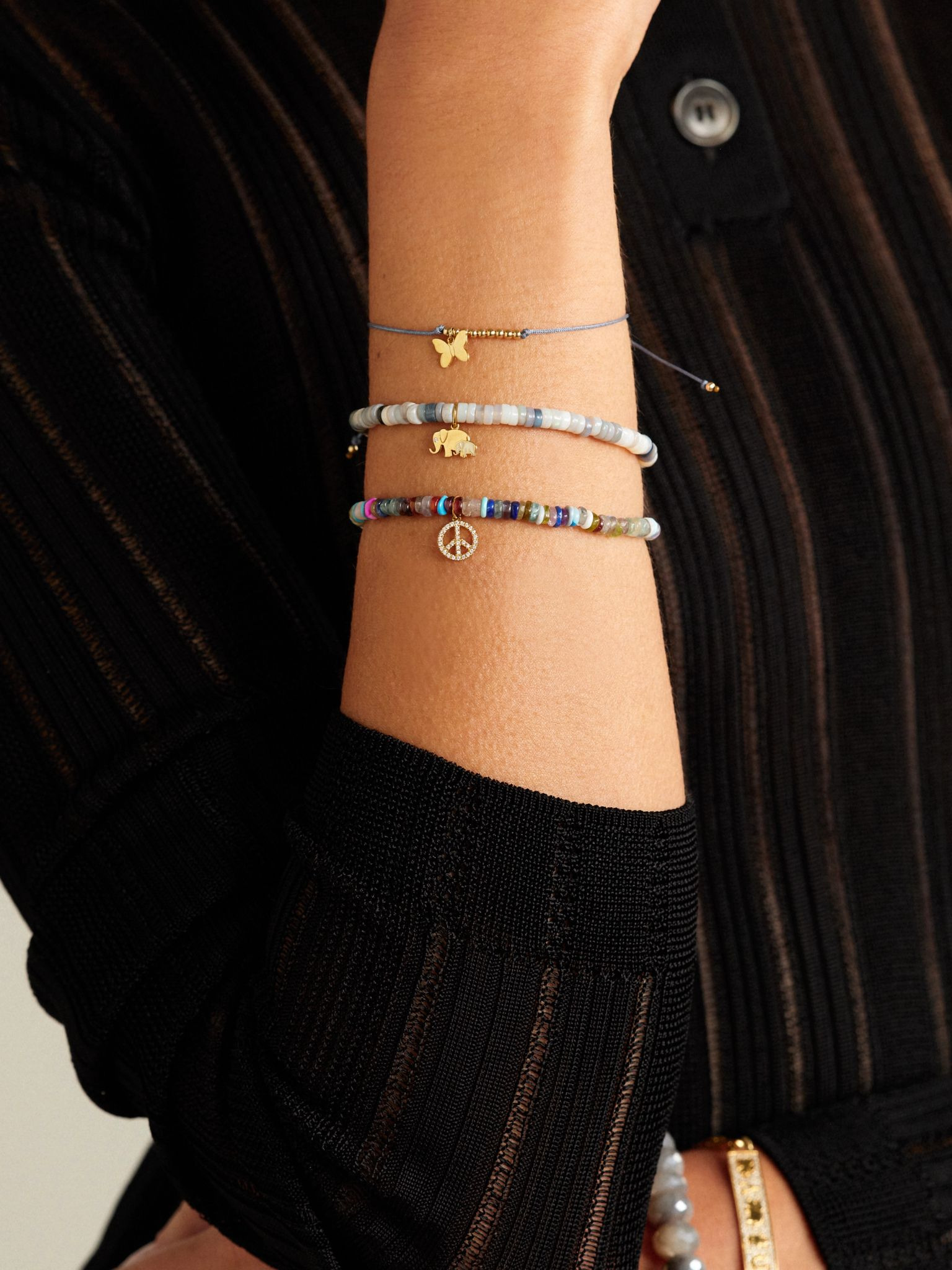 Elephant Family 14-karat gold, enamel, opal and diamond bracelet Gold - 4