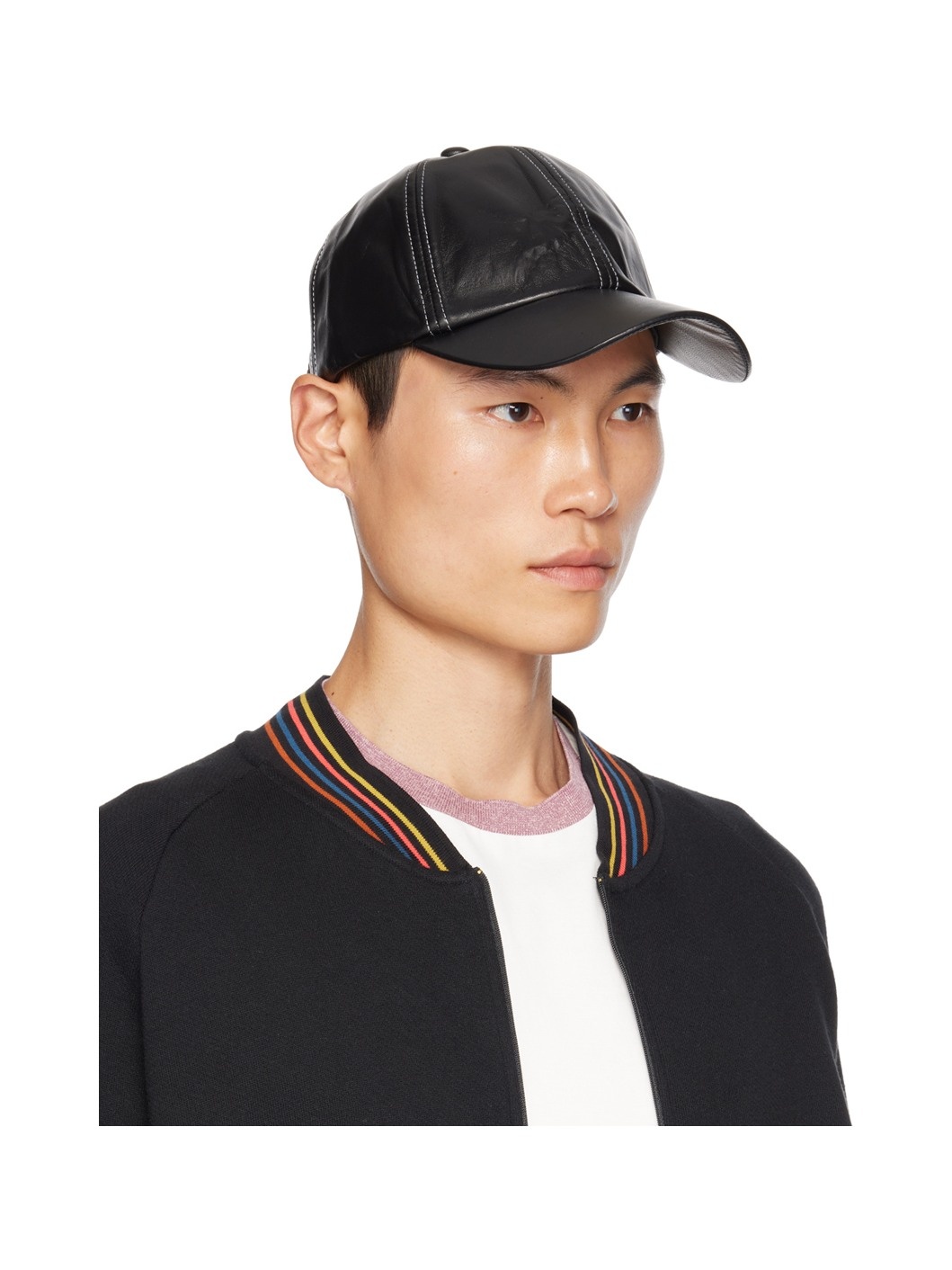 Black Leather Cap - 2