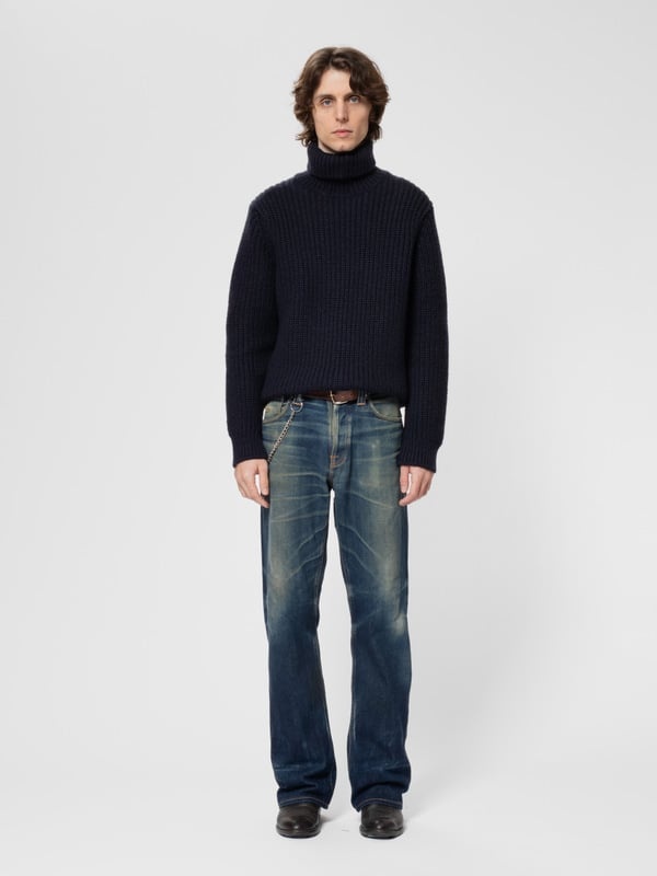 August Chunky Rollneck Knit Navy - 2