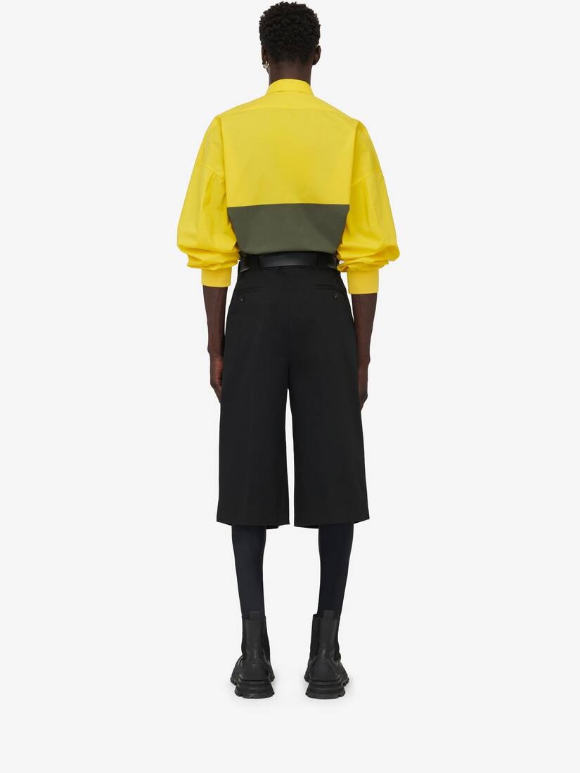 Men's Spliced Orchid Shirt in Yellow/khaki - 4