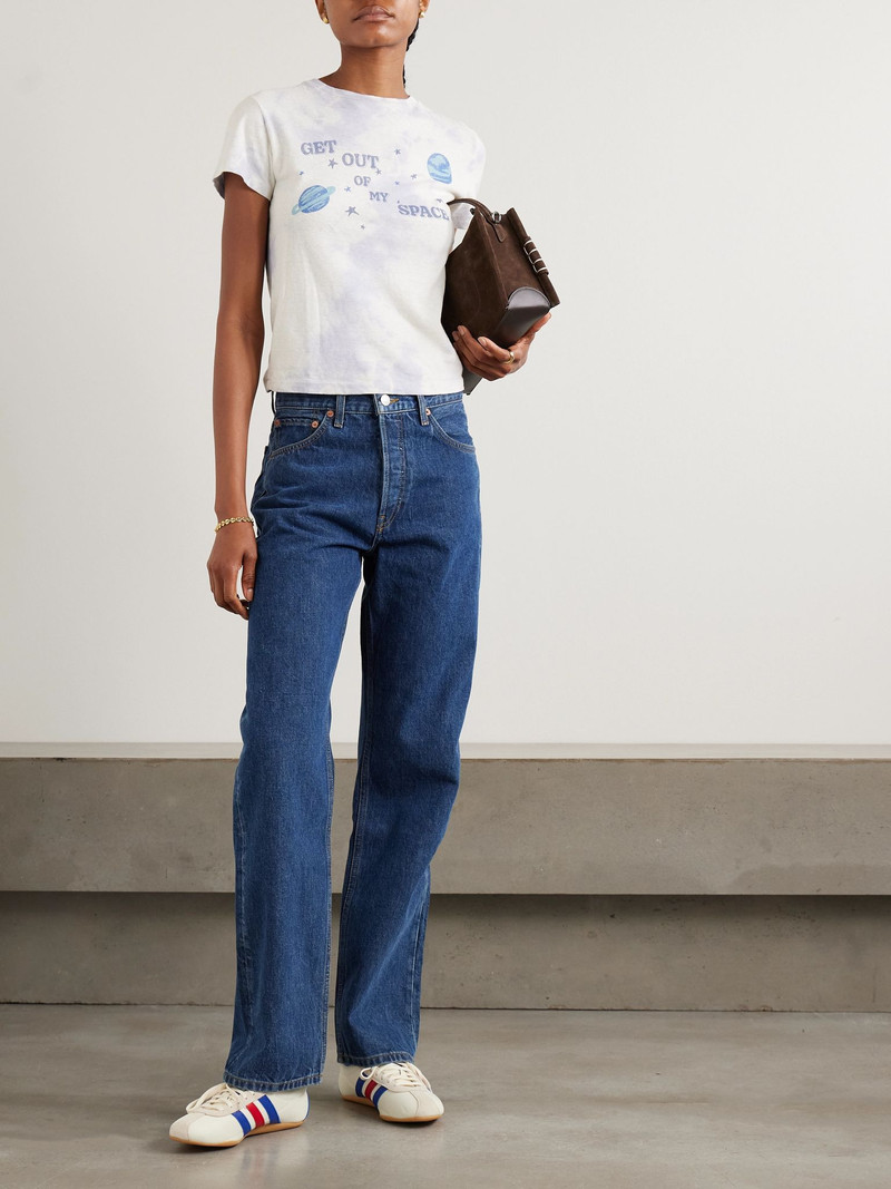 RE/DONE My Space tie-dyed printed cotton-jersey T-shirt White outlook
