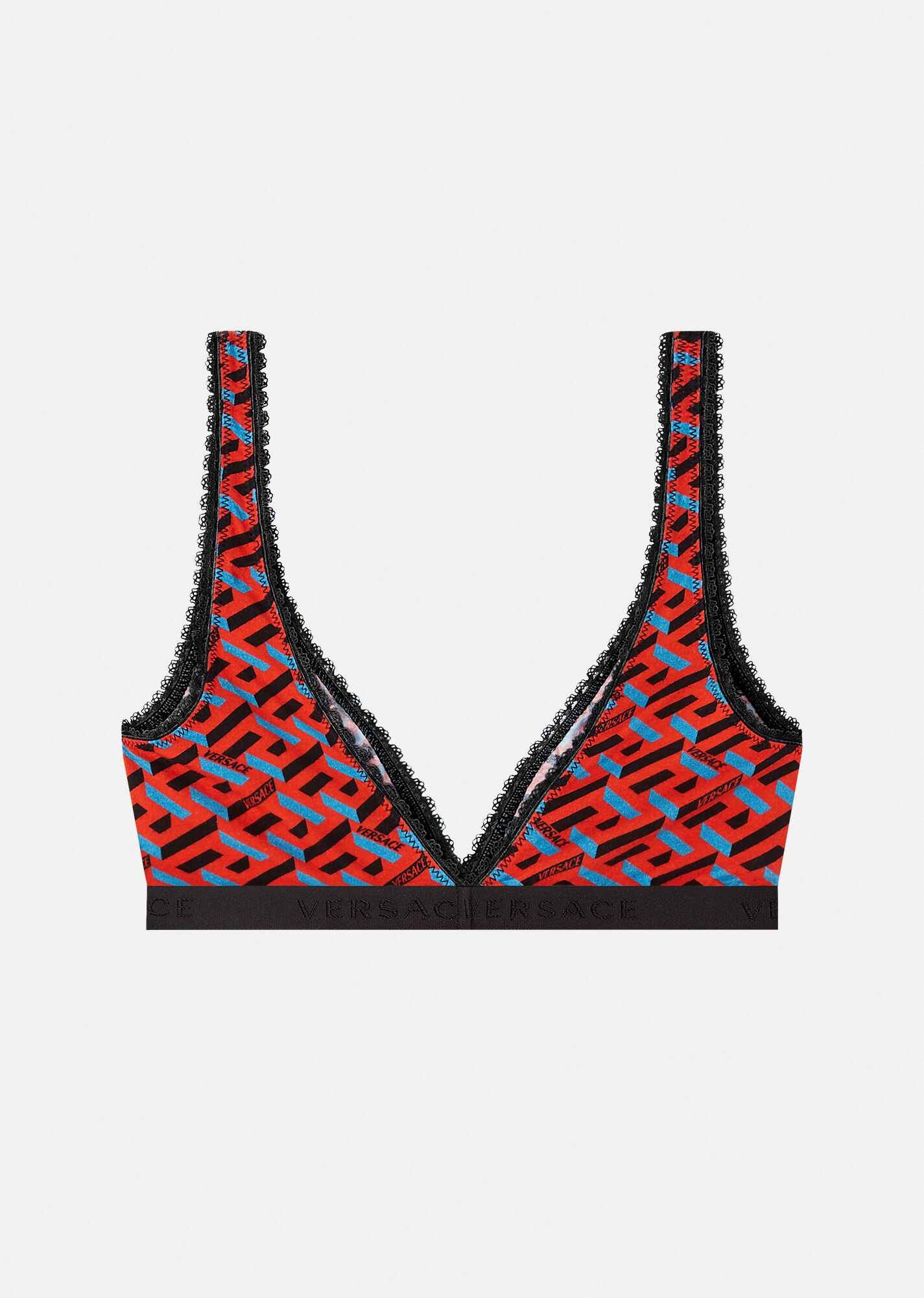 Greca Signature Print Bralette - 3