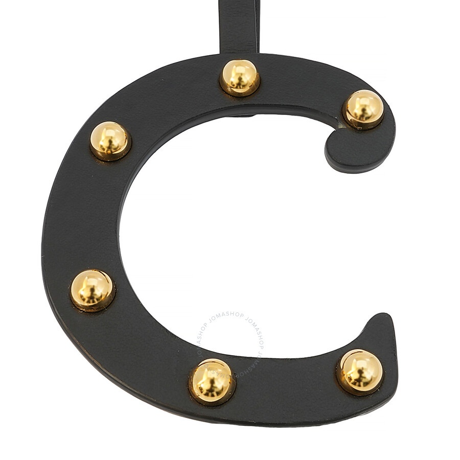 Burberry Black / Light Gold C Studded Leather Alphabet Ladies Bag Charm - 3