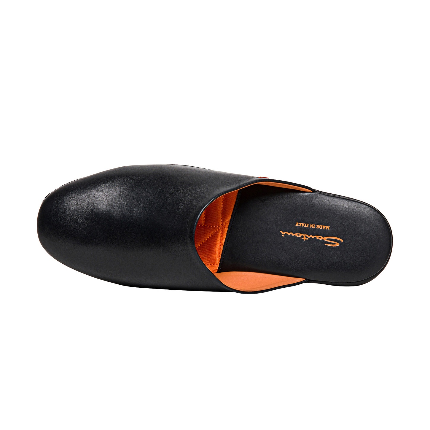 Men's black leather slipper - 4