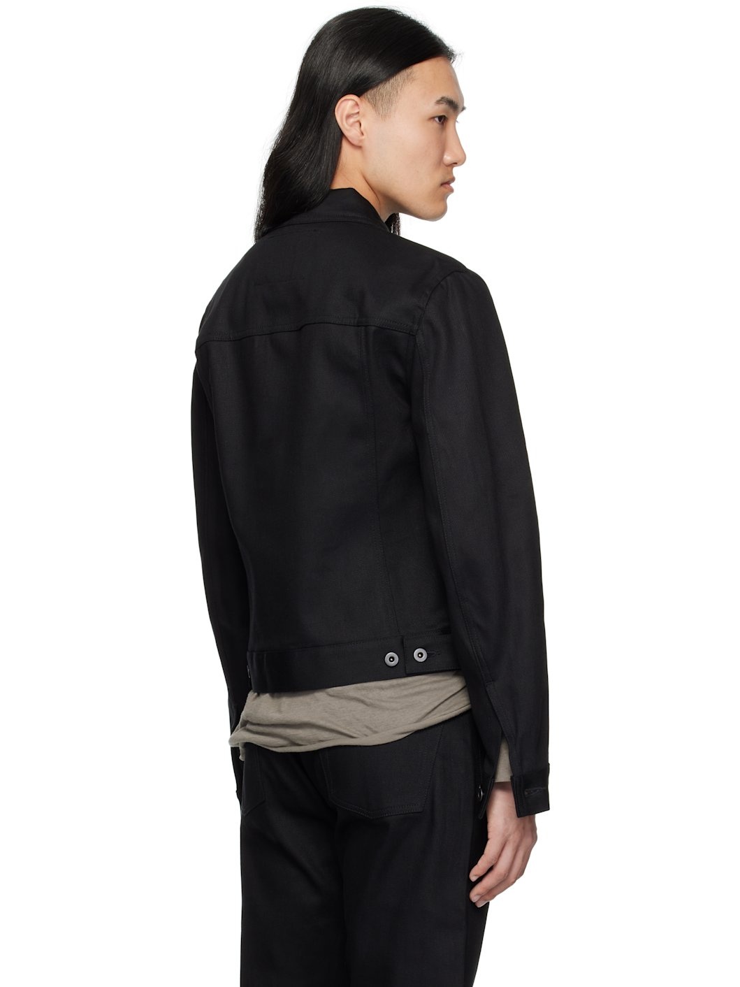Black Hollywood Trucker Denim Jacket - 3