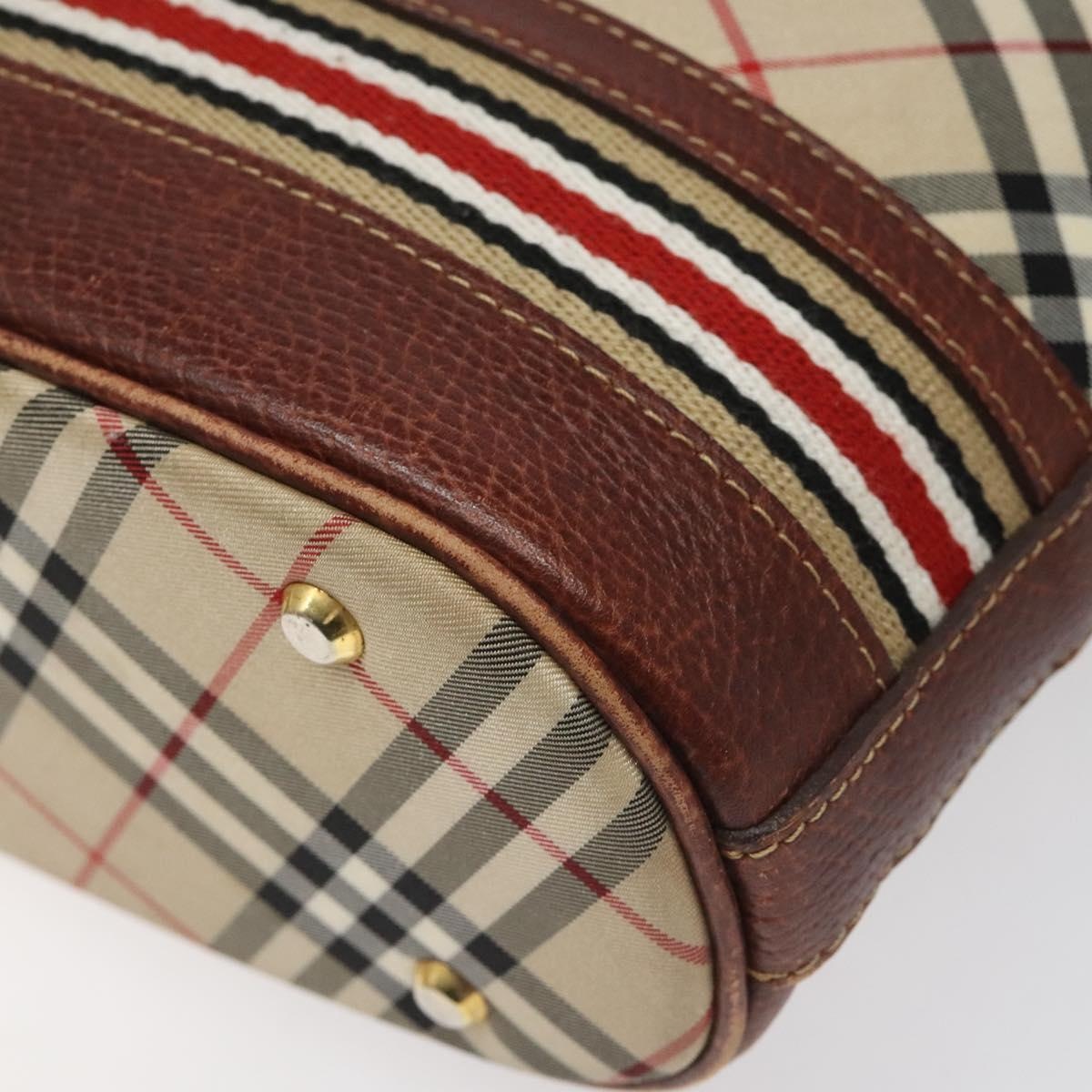 Burberry Nova Check Blue Label Shoulder Bag Nylon Leather Beige - 14