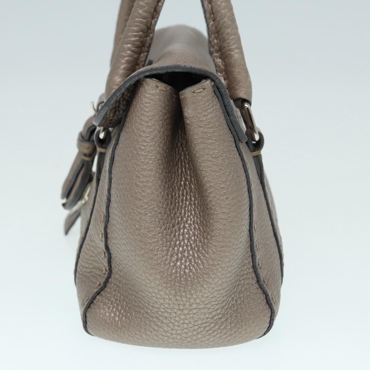 FENDI Celeria Hand Bag Leather Silver - 2