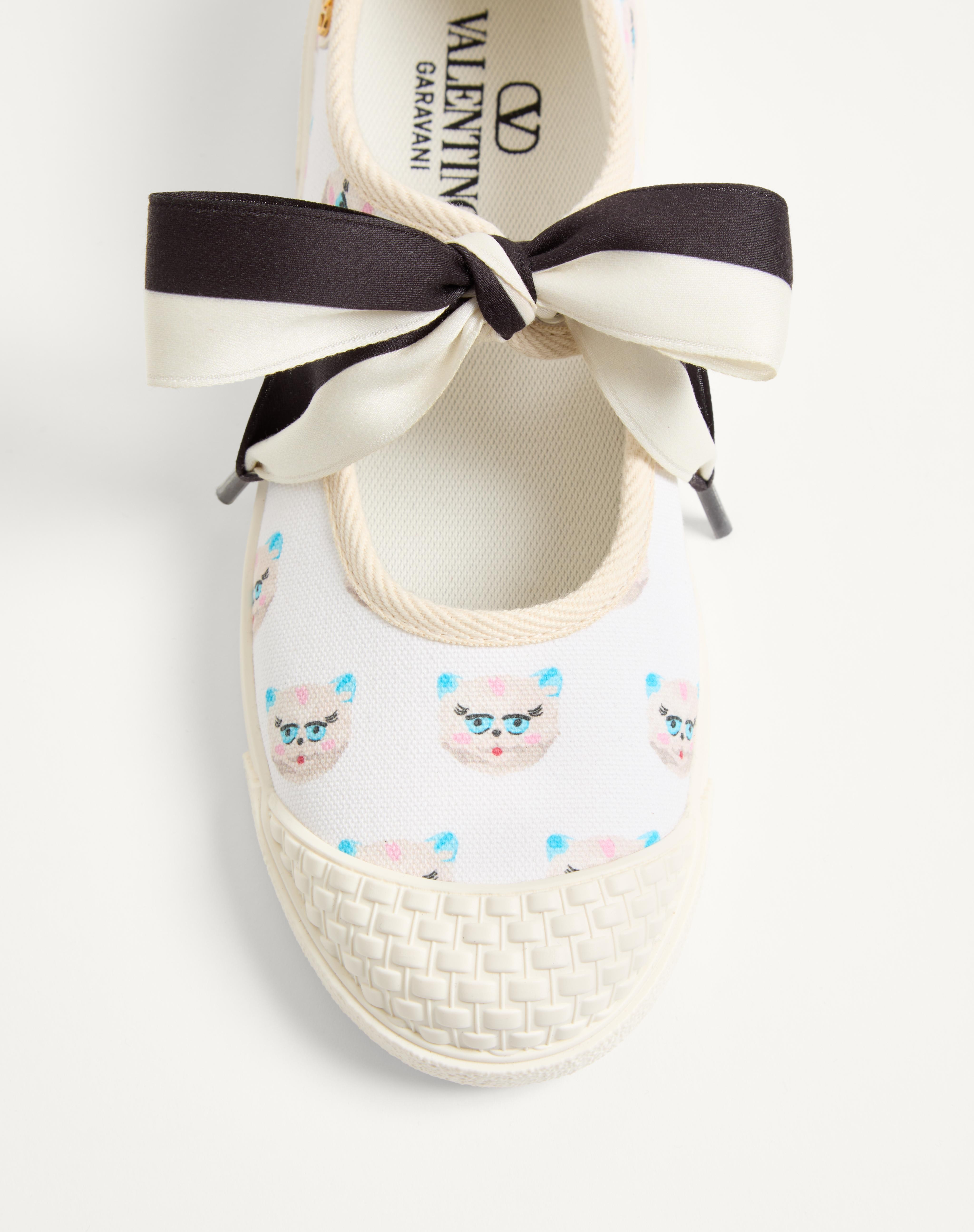 BAY BY BAY BALLERINA FABRIC SNEAKER WITH LE CHAT DE LA MAISON PRINT - 6