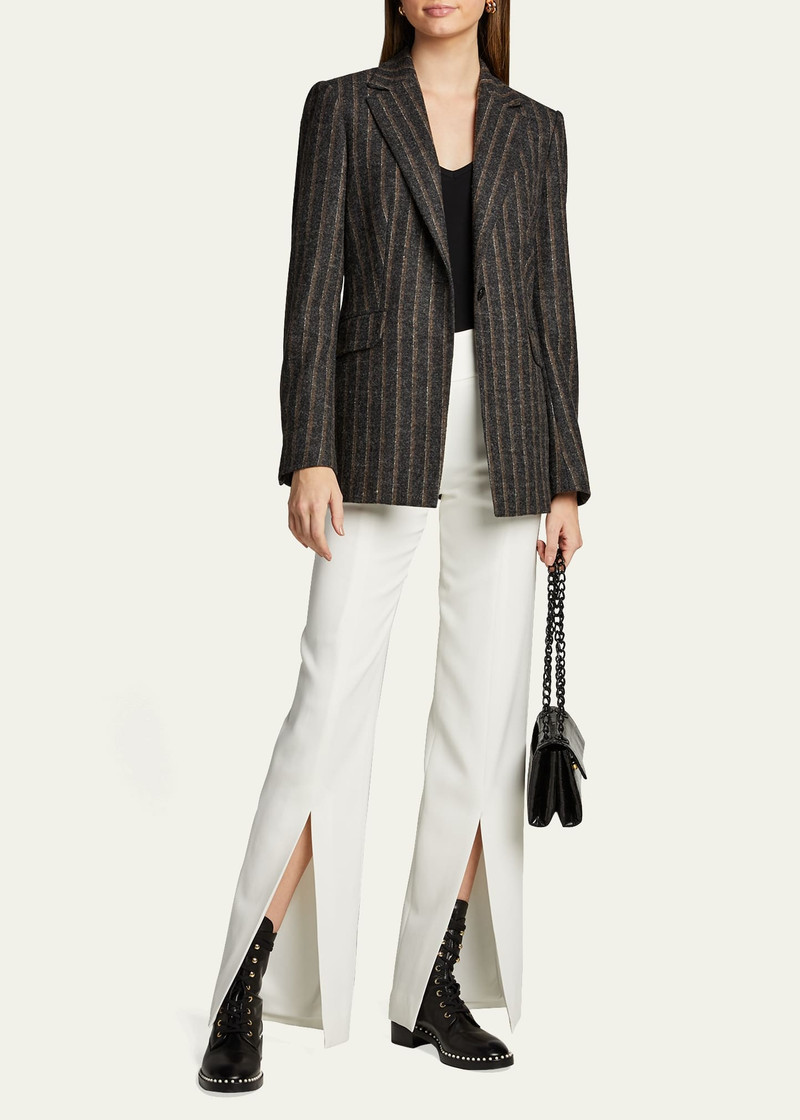 SIMKHAI Satin-Combo Front-Slit Pants outlook
