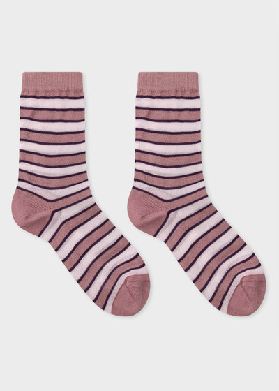 Paul Smith Women's Mauve Stripe Socks outlook