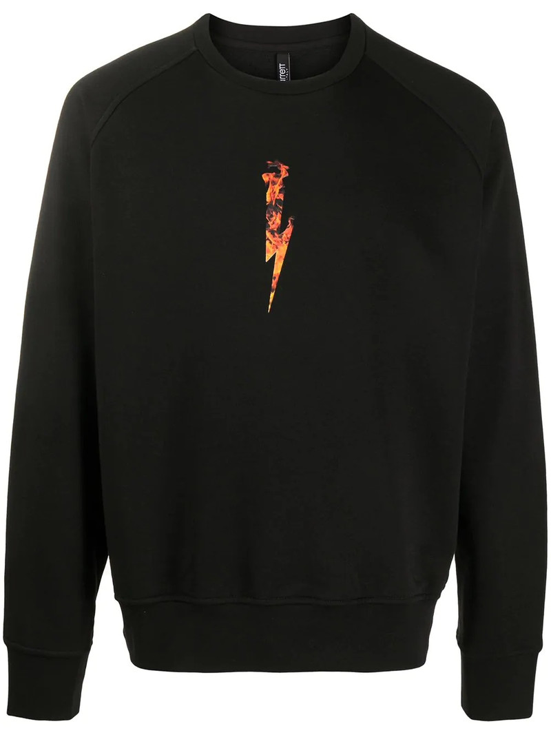 flames logo print sweatshirt 1