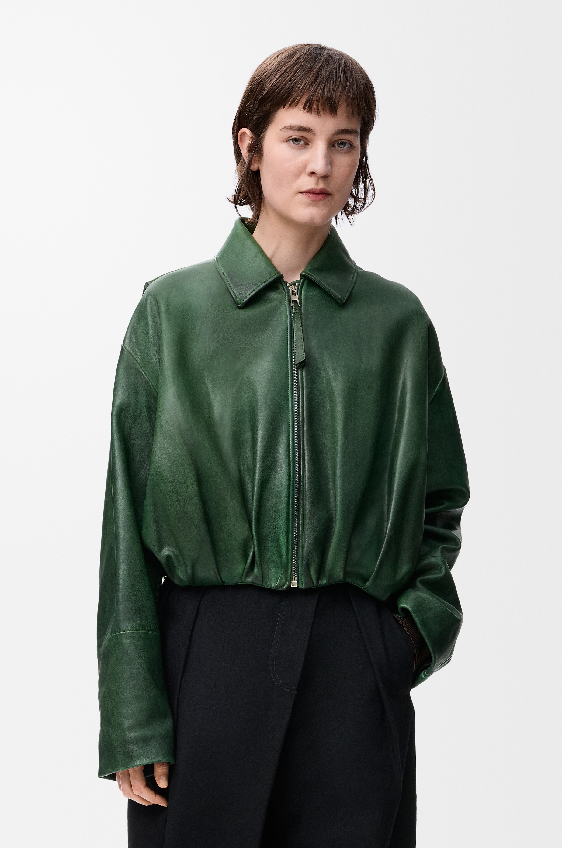 Draped jacket in nappa lambskin - 3