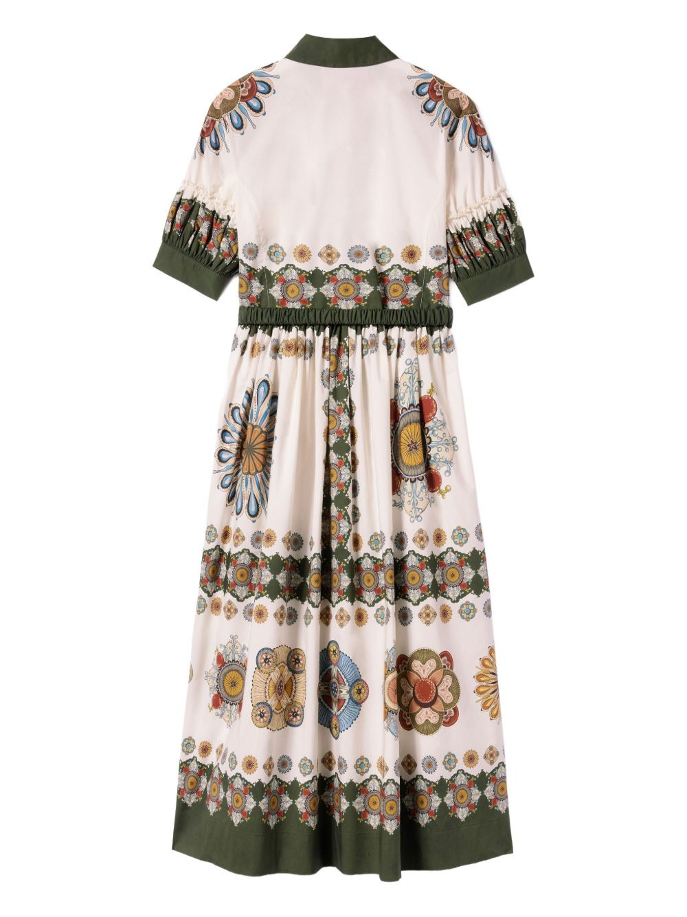placeé print puff-sleeve dress - 4