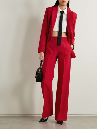 Valentino Wool and silk-blend crepe straight-leg pants outlook