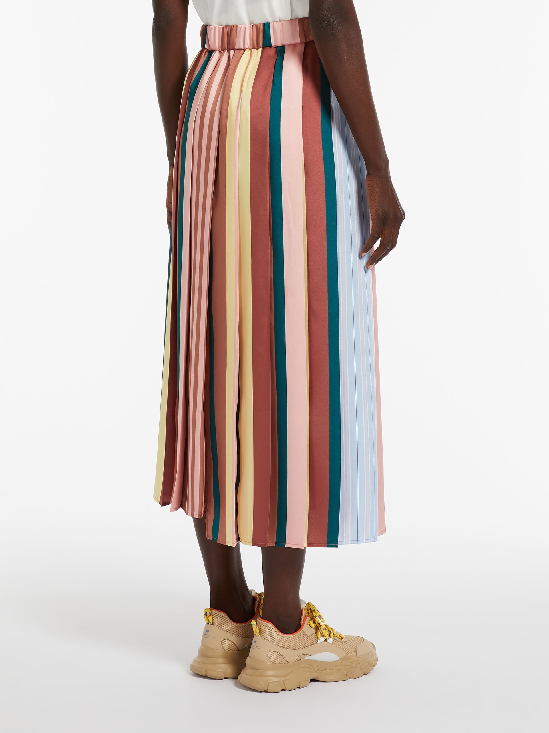 FAGUS Pleated printed twill skirt - 4