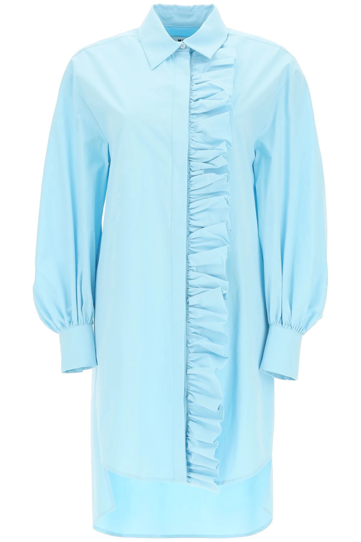 SHIRT DRESS WITH RUFFLES - 1