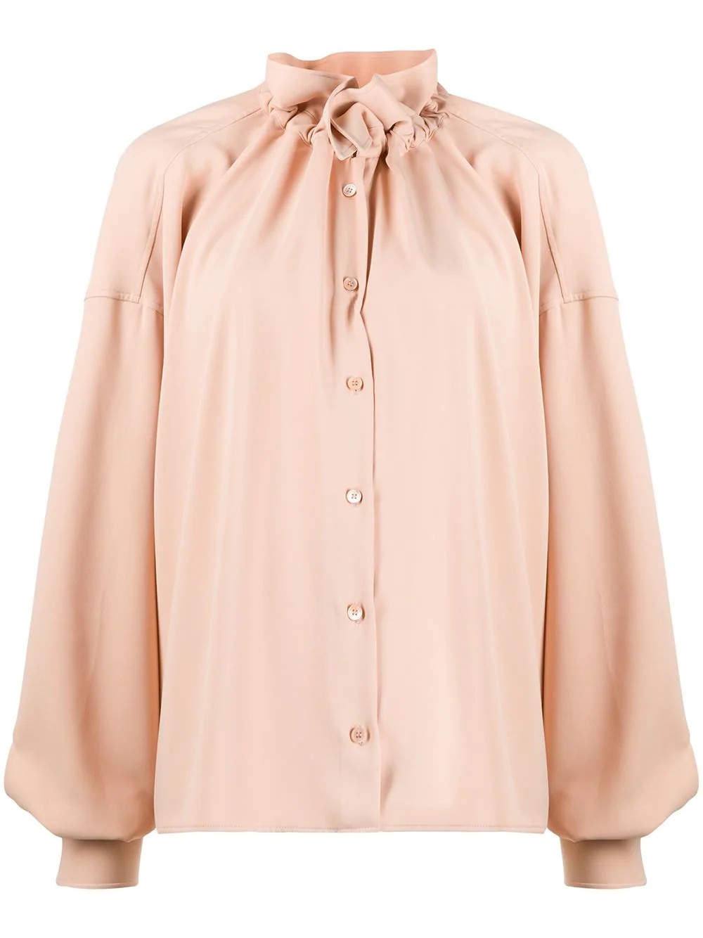 ruched high neck blouse - 1