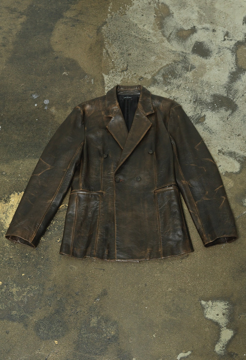 LEATHER DOUBLE BREASTED BLAZER 1