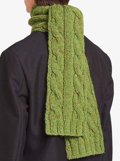 Prada cable-knit wool scarf outlook