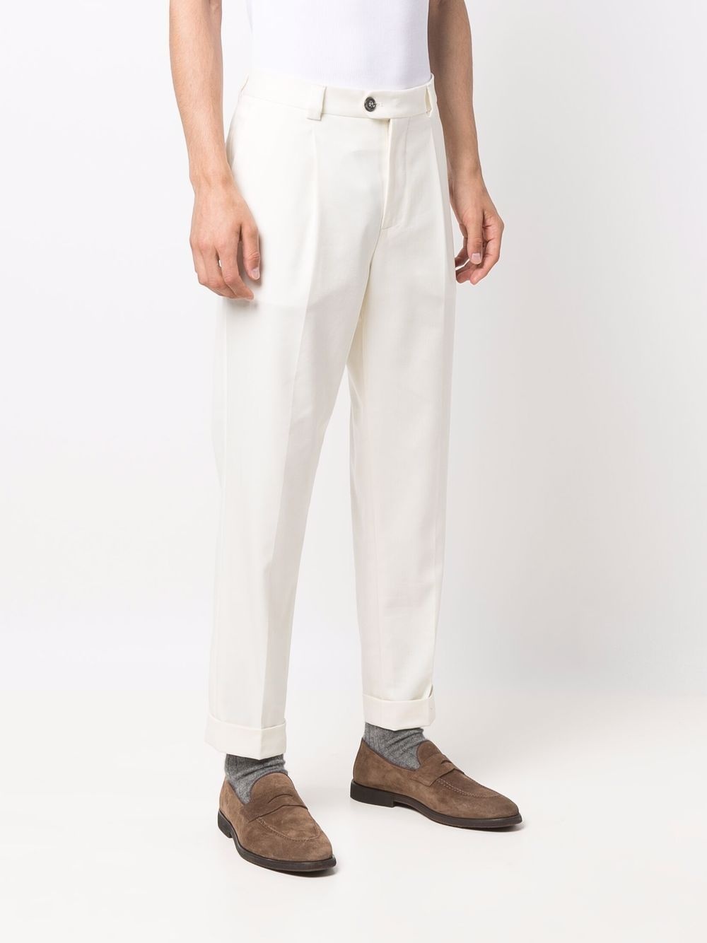 cropped straight-leg trousers - 3