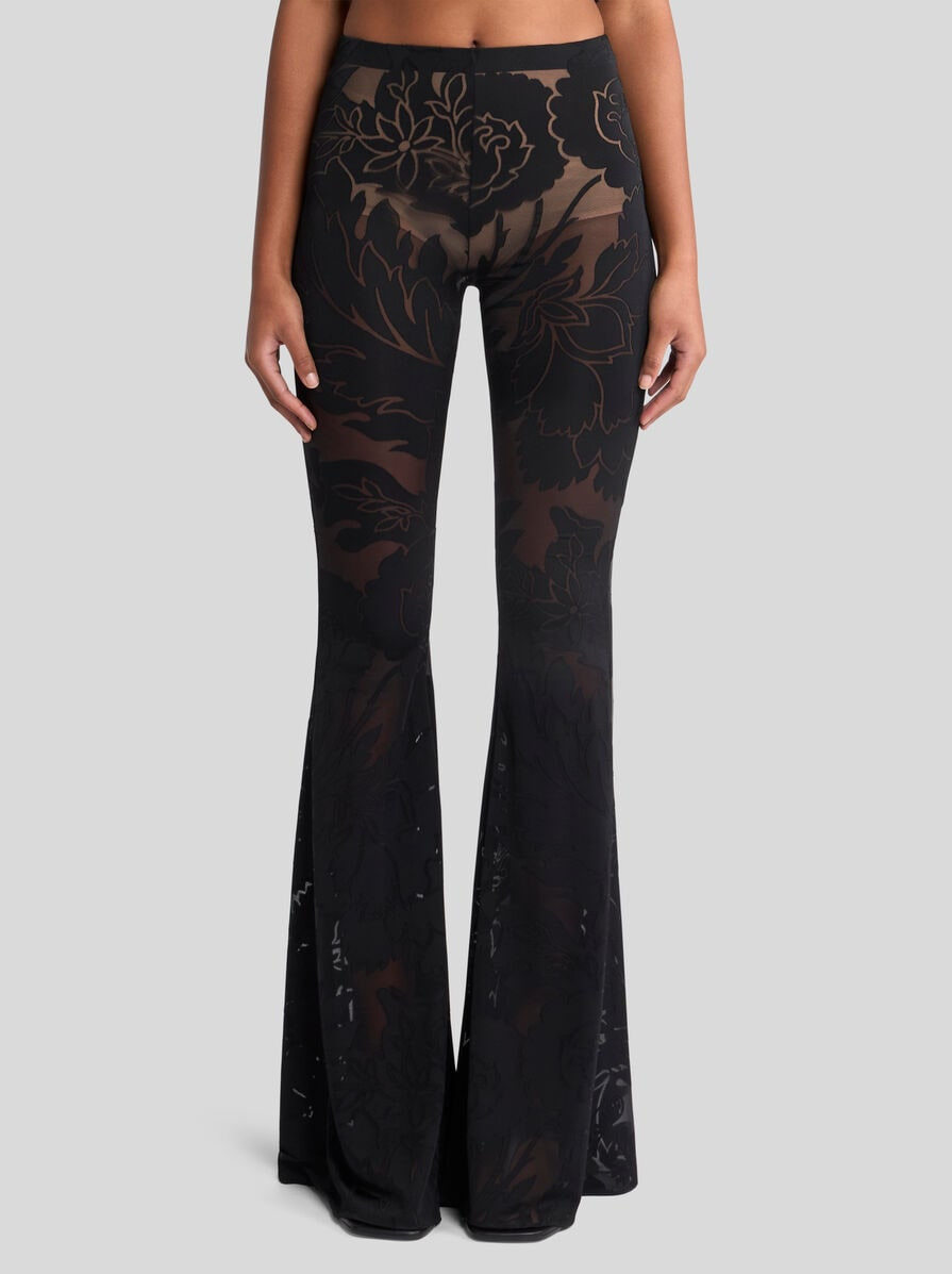 BURNOUT STRETCH JERSEY FLARED TROUSERS - 2