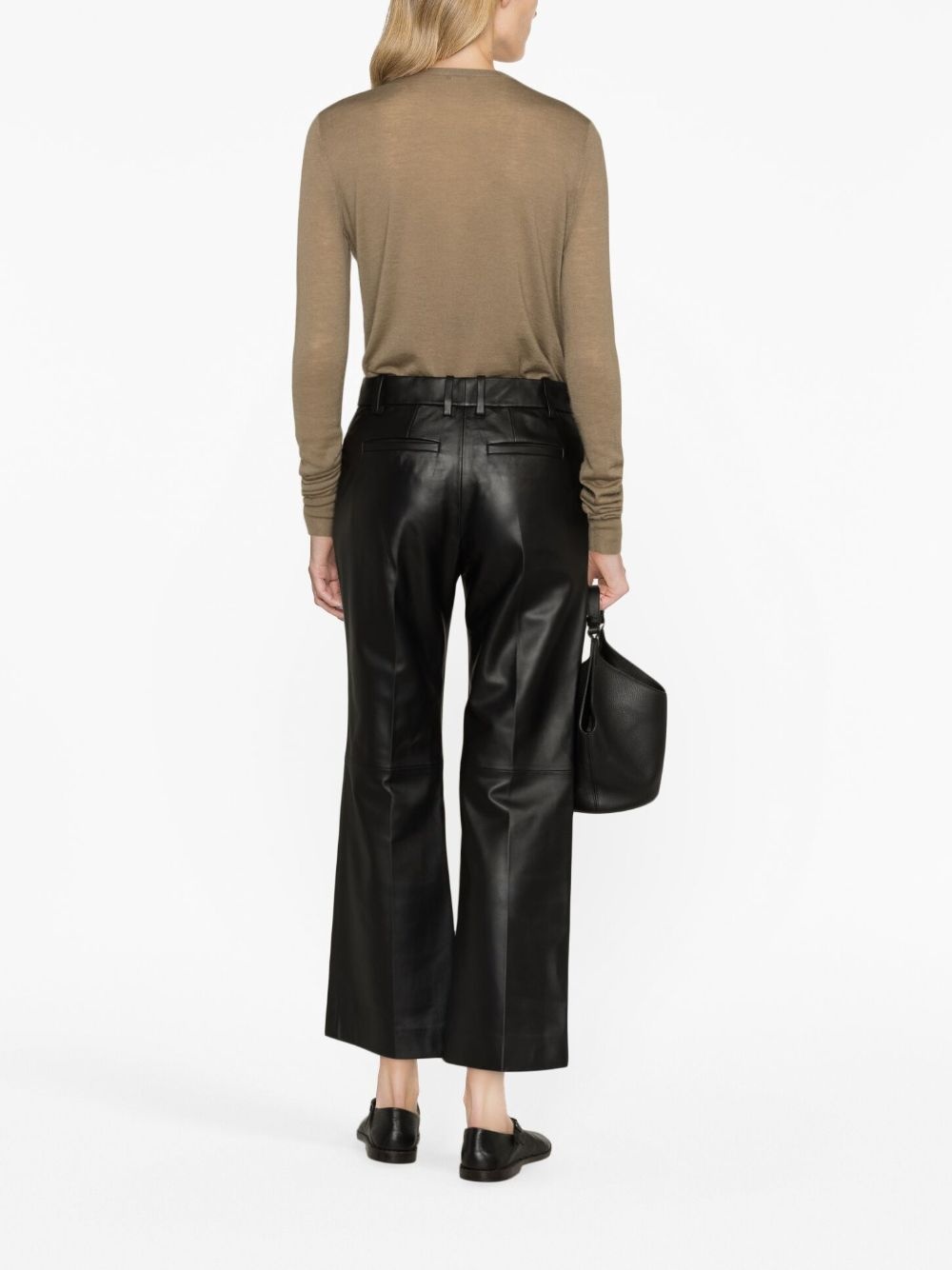 Talia leather cropped trousers - 4