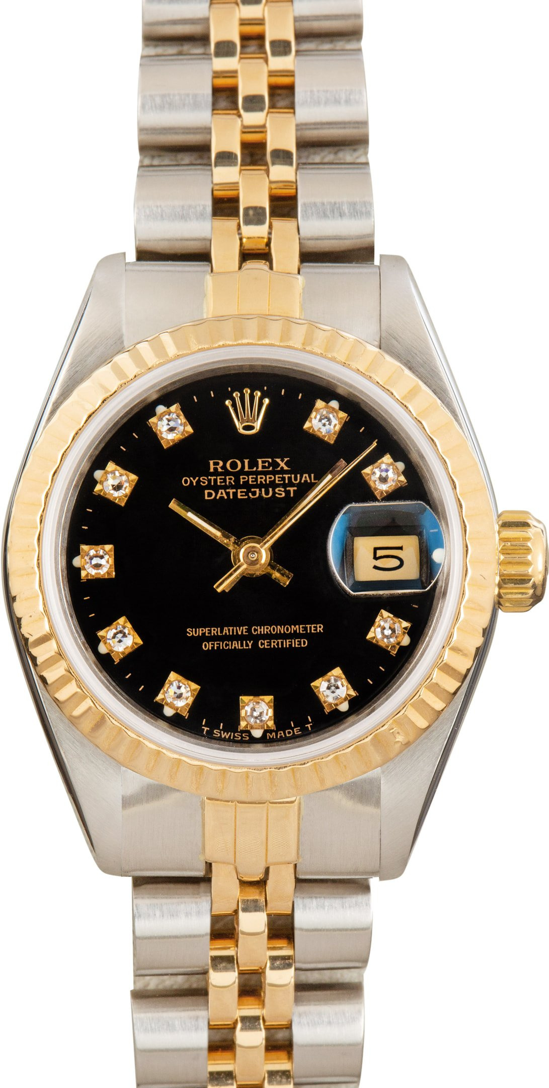 Ladies Rolex Datejust 69173 Black Diamond Dial - 1
