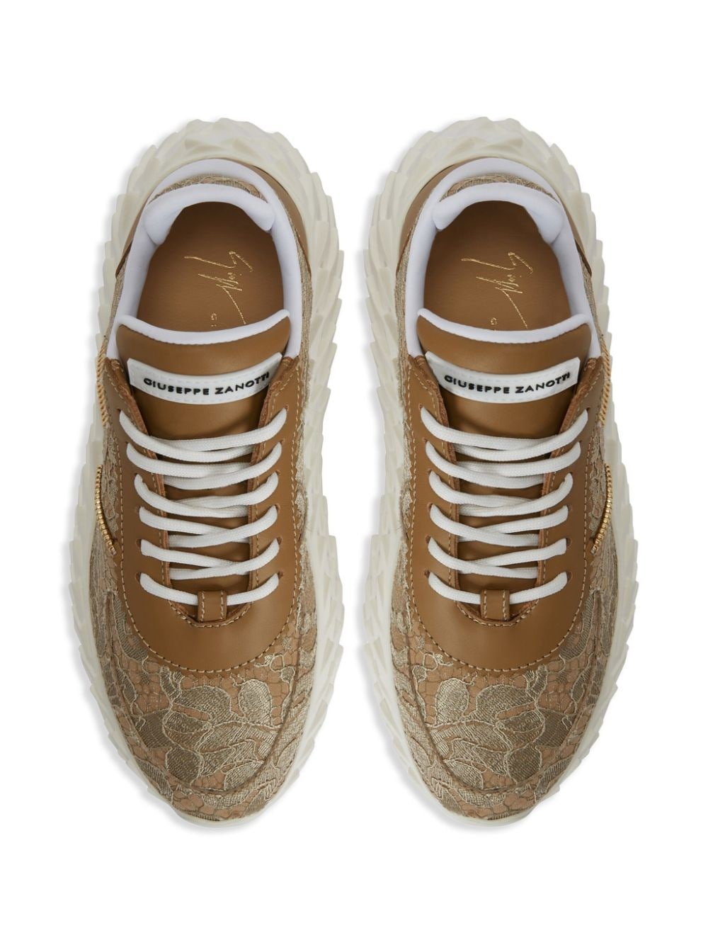 Urchin lace-overlay sneakers - 4