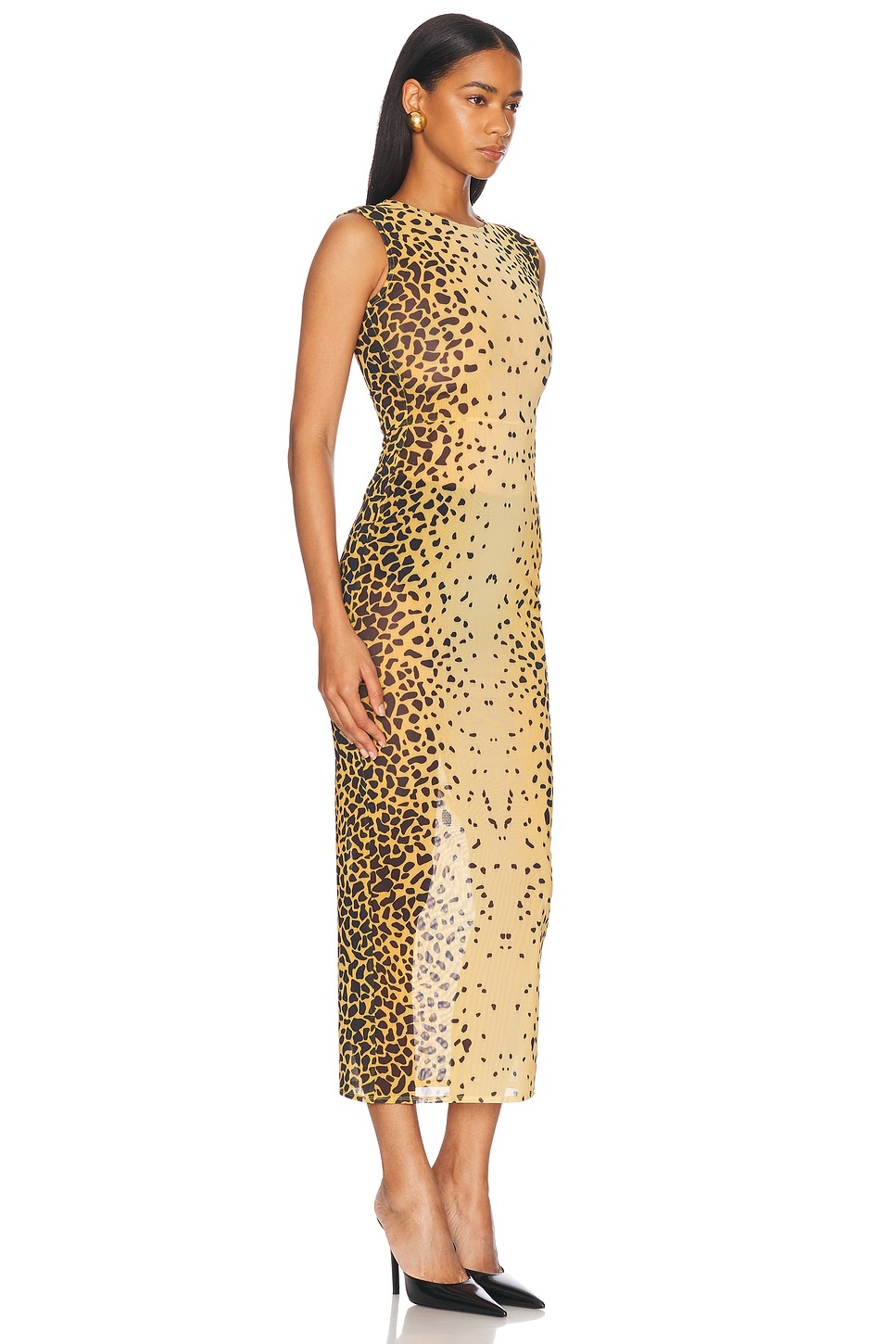 Sleeveless Power Mesh Midi Dress - 2