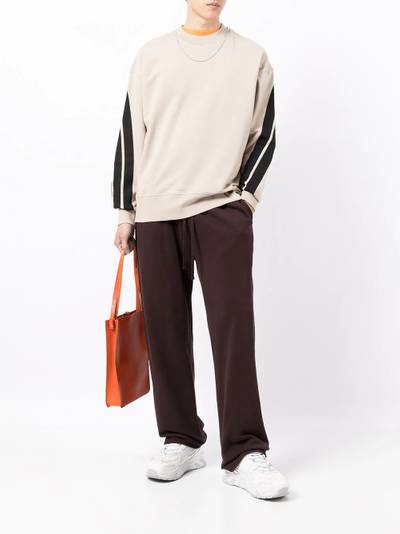 MSGM sleeve-stripe crewneck sweatshirt outlook